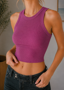 Niki Biki Ribbed High Neck Crop Top