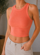 Niki Biki Ribbed High Neck Crop Top
