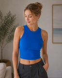Niki Biki Ribbed High Neck Crop Top
