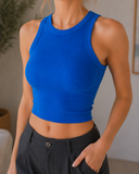 Niki Biki Ribbed High Neck Crop Top