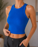 Niki Biki Ribbed High Neck Crop Top