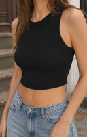 Niki Biki Ribbed High Neck Crop Top