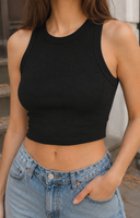 Niki Biki Ribbed High Neck Crop Top