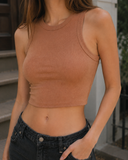 Niki Biki Ribbed High Neck Crop Top
