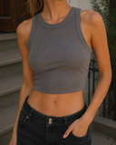 Niki Biki Ribbed High Neck Crop Top