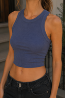 Niki Biki Ribbed High Neck Crop Top