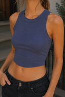Niki Biki Ribbed High Neck Crop Top