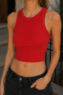 Niki Biki Ribbed High Neck Crop Top