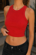Niki Biki Ribbed High Neck Crop Top