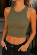 Niki Biki Ribbed High Neck Crop Top