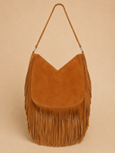 Monterey Embroidered Fringe Bag – Dark Tan