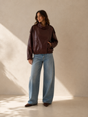Hudson Faux Leather Moto Jacket
