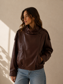 Hudson Faux Leather Moto Jacket