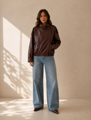 Hudson Faux Leather Moto Jacket