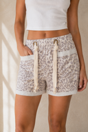 J.HER Mineral Washed Leopard Animal Print  Shorts