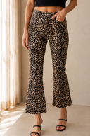 Leopard High Rise Tonal Crop Flare