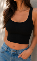 NikiBiki Chevron Ribbed Crop Top
