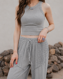 NIKIBIKI Vintage Ribbed High Neck Crop  Top