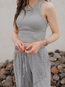 NIKIBIKI Vintage Ribbed High Neck Crop  Top