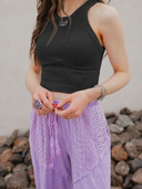 NIKIBIKI Vintage Ribbed High Neck Crop  Top