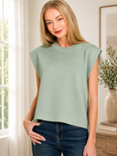 Viscose Cap Sleeve Sweater Vest Top