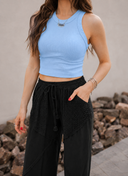 NIKIBIKI Vintage Ribbed High Neck Crop  Top