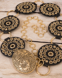 Boho Bloom Studded Floral Medallion Chain Belt