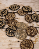 Boho Bloom Studded Floral Medallion Chain Belt