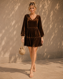 Brown Babydoll Velvet dress