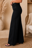 Double Button High Waist Flared Bottom Jeans