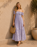 Lavender Blossom Smocked Maxi Dress