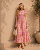 Floral Tie-Shoulder Maxi Dress