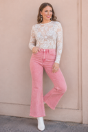 Acid Washed High Waist Frayed Hem Bootcut Pants | S-XL, 7 Colors
