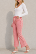 Acid Washed High Waist Frayed Hem Bootcut Pants | S-XL, 7 Colors