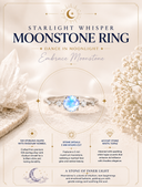 Starlight Whisper Moonstone Ring