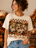 👻🍂 Mentally I Am Here Ghost Raccoon Lake Graphic Tee