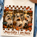 👻🍂 Mentally I Am Here Ghost Raccoon Lake Graphic Tee