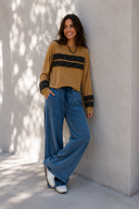 POL Textured Patch Shirring Top