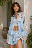 Meadow Whimsy Floral Knit Utility Jacket