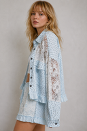 Meadow Whimsy Floral Knit Utility Jacket