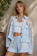 Meadow Whimsy Floral Knit Utility Jacket