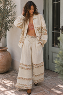 POL Wide-Leg Thermal Lace Pants