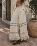 POL Wide-Leg Thermal Lace Pants