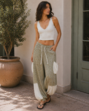 POL Oversized Floral Pattern Printed Knit Pants