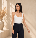 Square Neck Ribbed Bodysuit