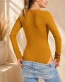 Butter Round Neck Long Sleeves Bodysuit