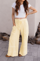 Seaside Breeze Mineral Wash Wide Leg Cropped Pants