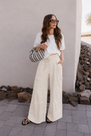 Seaside Breeze Mineral Wash Wide Leg Cropped Pants