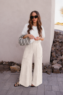 Seaside Breeze Mineral Wash Wide Leg Cropped Pants