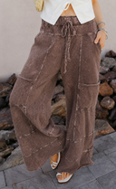 Seaside Breeze Mineral Wash Wide Leg Cropped Pants